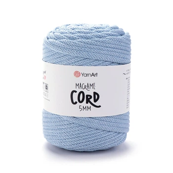Шнур плетений YarnArt macrame cord 5 мм с сердечником для макраме блакитний (№760)