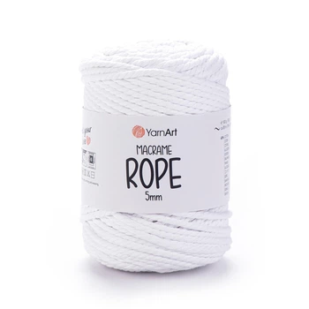 Шнур кручений для макраме YarnArt macrame rope 5мм білий 500г (№751)
