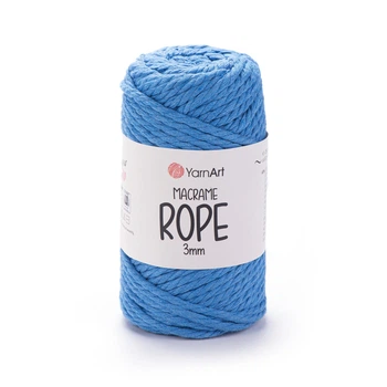 Шнур кручений YarnArt macrame rope 3мм небесний 250г (№786)