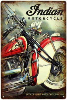 Металева табличка "Indian Motorcycle (America's First Motorcycle Company)" (ms-002736)