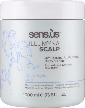 Детоксифікуюча зволожуюча маска для волосся Sensus Illumyna Scalp Detox Hydra Mask 1000 мл