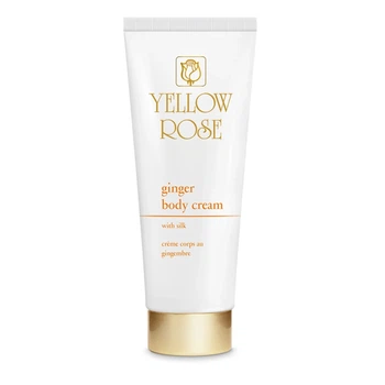 Масажний крем з золотом, імбиром і протеїнами шовку Yellow Rose Ginger body cream with silk Golden Line 250 мл