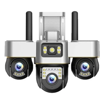 Уличная 4G камера видеонаблюдения 15MP, 3 объектива / Поворотная камера наблюдения / Smart Net Camera SC28 V380 PRO (017z)