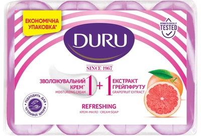Туалетне мило Duru 1+1 Крем та екстракт грейпфруту 80 г х 4 шт (8690506517816)