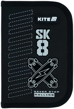 Пенал шкільний Kite Skate 1 відділення 20.5х14х4 см Чорний (K26-622-4)
