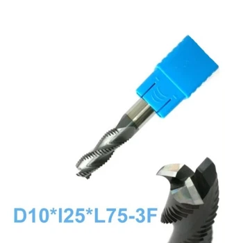 Фреза стружколом HRC55 для ЧПУ D10*25*L75*3F (Фрезы для черновой обработки, фрезы для раскроя) (0062)