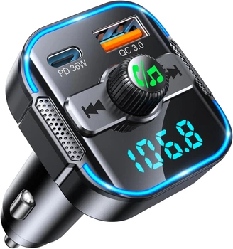 Автомобильный FM-передатчик Glangeh Bluetooth 5.3, 2-в-1