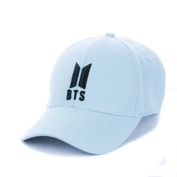 Молодіжна кепка з вишивкою "BTS" блакитний