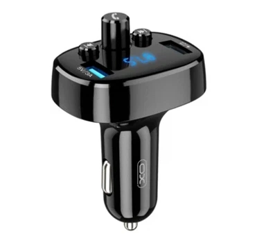 FM-трансмиттер с Bluetooth и зарядкой 3.1A два USB Type-A 18Вт черный XO BCC02