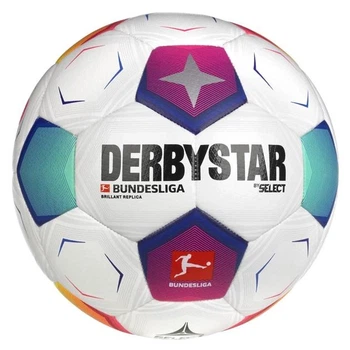 М’яч футбольний Derbystar Bundesliga Brillant DB розмір 4 (білий,фіолето-помаранчевий-синій мультиколір)