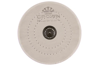 Круг муслиновый CROWN белый d-150 мм, 50 слоев (с кожаным пятаком)