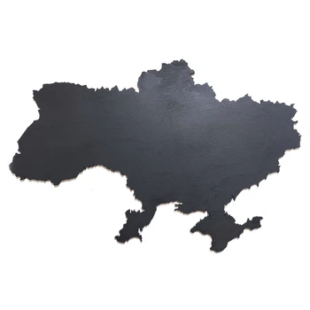 Панно з дерева карта України під мох 40х27 см Заготовка Чорний