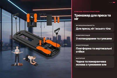 Тренажер для пола MM3000 для пресса ног с резинками многофункциональный домашний спортивный