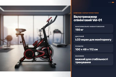 Велотренажер MM-118S с дисплеем нагрузка до 150кг профессиональный спиннинг байк для дома