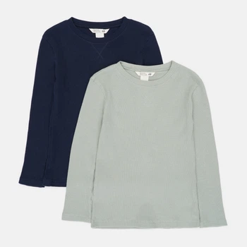 Лонгслів (2 шт.) H&M 110 116 см м'ятний, темно-синій 15101043815