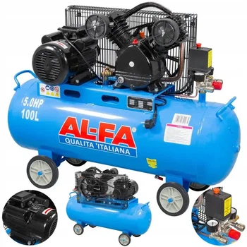 ALFA компрессор ALC100-2/230V 100л. два цилиндра 2065 г. 3,8 кВт. 660 л/мин. 220 В 8 баров