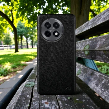 Кожаная накладка Stenk Cover для OnePlus 13R Черный (78589)