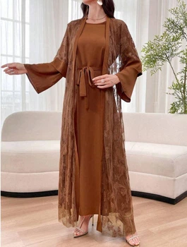 Жіночий Костюм (сукня+кардіган) SHEIN 920292-3 S коричневий (2000005248924)