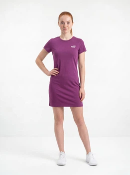 Сукня-футболка коротка літня жіноча Puma Ess Small No. 1 Logo Slim Dress 68497469 XL Plum Wine (4069161939600)