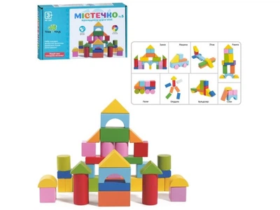 Конструктор деревянный Строительные блоки Городок, Limo Toy, 32 дет., MD 1383