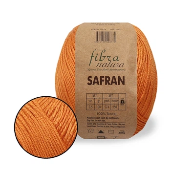 FibraNatura Safran, Коралловый №25-24, пряжа ФибраНатура Сафран 100% тенсел, 250м/100г, для летней и детской одежды