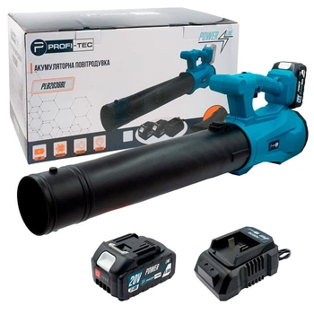 Аккумуляторная воздуходувка PROFI-TEC PLB2036BL POWERLine (1×PT2040MP (4.0 Аг), зарядное устройство)