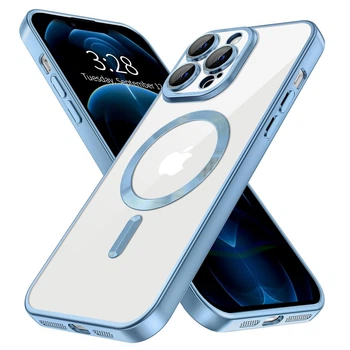 Чехол Fiji Chrome для Apple iPhone 13 Pro с MagSafe и защитой камер матовый Blue Titanium