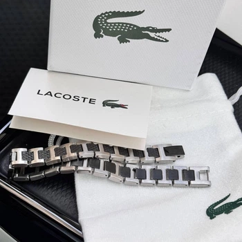 Мужской браслет LACOSTE нержавеющая сталь универсальный Серый (LUX1407)