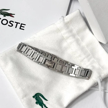 Чоловічий браслет LACOSTE нержавіюча сталь універсальний Сірий (LUX1420)