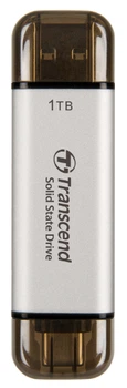 SSD накопитель Transcend 1TB Портативный USB Type-C/A Серебристый (681357)