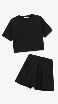 Костюм футболка+шорты для девочки Dinomin 2707 158 см Черный shop (2000999523205)
