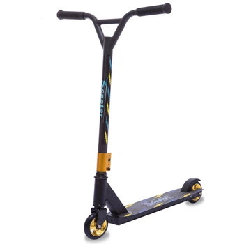 Труковий самокат алюмінієвий з колесами 100мм Scooter Complete D01-A Black-Gold