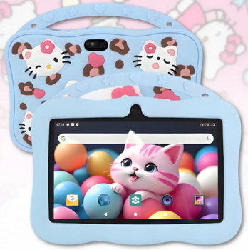 Планшет детский G123 с Hello Kitty, Wi-Fi на Android, 7, голубой (G123-4)