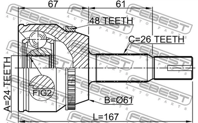 ШРУС TOYOTA CAMRY (_V4_) / TOYOTA SOLARA (_V3_) 2001-2014 г.