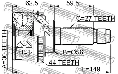 ШРУС SUBARU LEGACY (BH) / SUBARU IMPREZA (GC) / SUBARU FORESTER (SF_) 1992-2009 г.