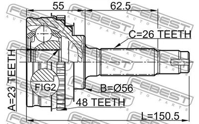 ШРУС TOYOTA CORSA / TOYOTA RAV 4 (_A2_) / TOYOTA RAUM (EXZ1_) 1987-2005 г.
