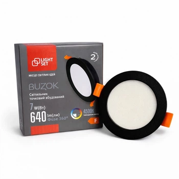 Світильник точковий врізний BUZOK LED R07 7W 4500K D86мм LIGHT SET чорний