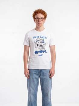 Футболка бавовняна довга чоловіча Puma Graphics 69349402 XL White з принтом (4069161678097)