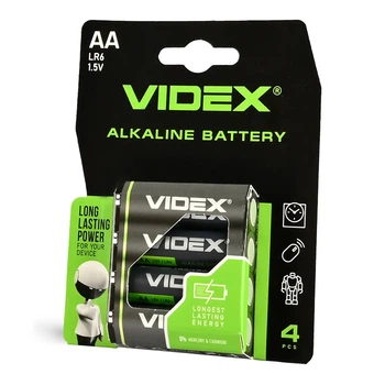 Батарейки Videx LR06 АА 4bl
