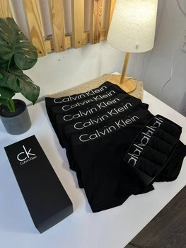 Чоловічі труси Чорні боксери Calvin Klein Великі букви Білі набір 5 шт. Black L