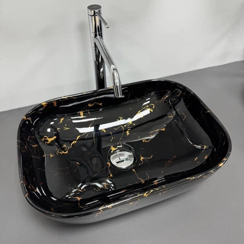 Умывальник (раковина) VBI RAVENNA BLACK LIGHTNING GLOSSY накладной
