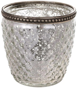 Подсвечник Antique Silver M d=9.5см стекло, винтажное серебро