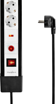 Udzielacz Nedis Extension 10 gniazd typu F (CEE 7/7) 3 m Black (ESC103SPF1PRO)