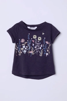Футболка для девочки H&M 98-104 см (2-4Y) Темно-синяя