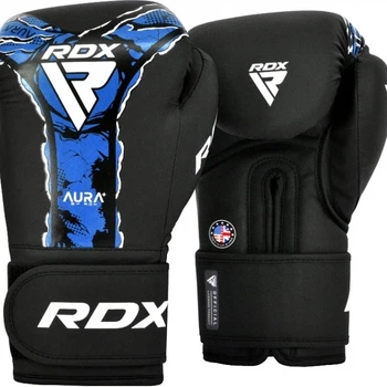Боксерские перчатки RDX Boxing Gloves Aura F-17 (BGR-F17BU) Black/Blue 10 унций