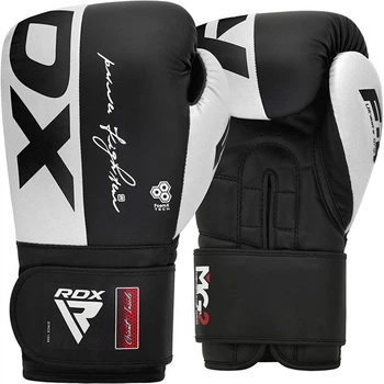 Боксерские перчатки RDX F4 Boxing Sparring Gloves Hook & Loop (BGR-F4B) Black/White 16 унций