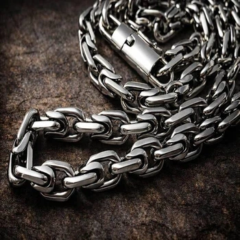 Серебряная мужская цепь "Казацький бит"с замком коробка 55