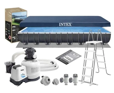 Бассейн каркасный Intex 26374 56 368 л 975*488*132 см лестница/фильтр-насос/подстилка/тент (LN7-26374)