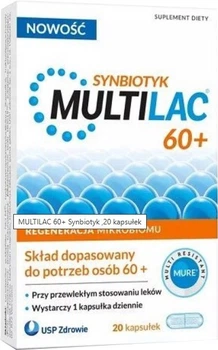 Symbiotyk USP Zdrowie Multilac 60+ 20 kapsułek (5903031287585)