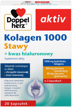 Suplement diety Queisser Pharma Doppelherz aktiv Kolagen 1000 Stawy + kwas hialuronowy 20 kapsułek (4009932578423)